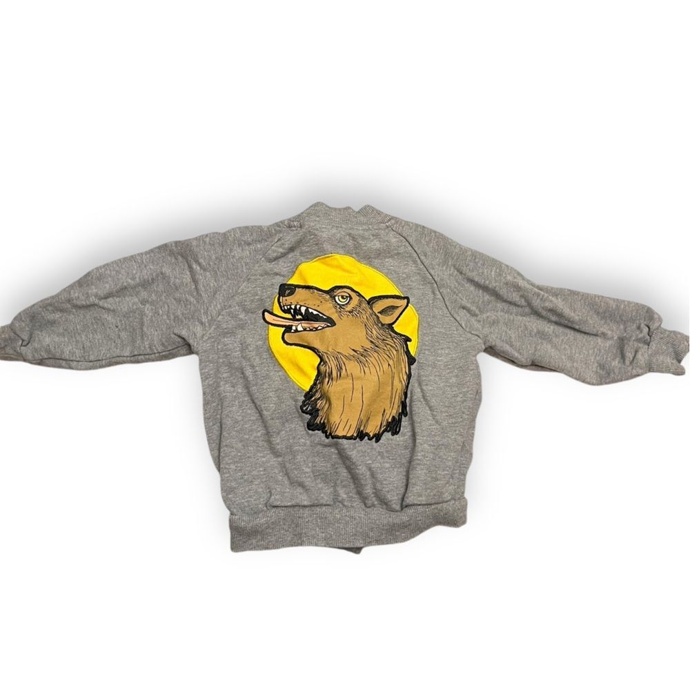 Mini rodini wolf kids light jacket snap closure 9-18m